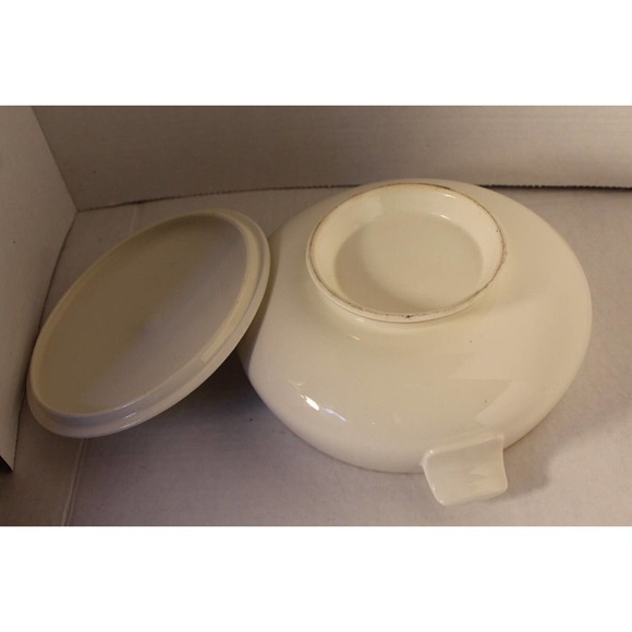 Vintage Royal Harvest Covered Casserole 1.5 Qt Wheat Gold Trim Homer Laughlin - Picture 5 of 6